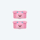 Polsini lava viso in spugna bianca con Bunny rosa