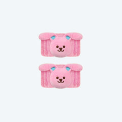 Polsini lava viso in spugna bianca con Bunny rosa