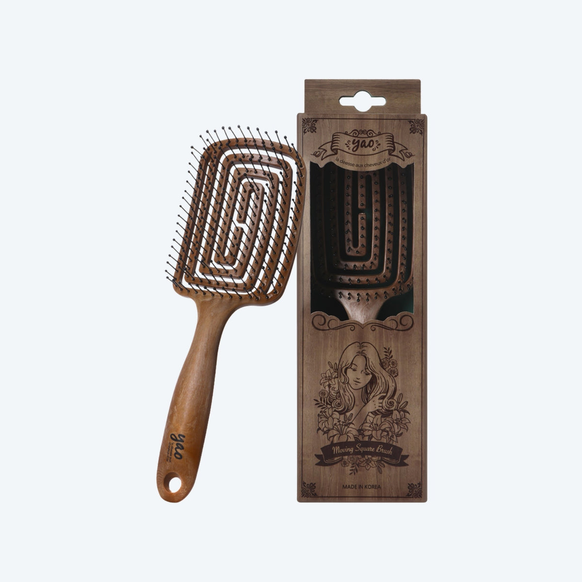 spazzola effetto legno quadrata classica